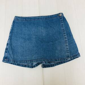 k2245 LONDON JEAN デニム ショートパンツ キュロットスカート コットン100％ サイズ12 レディース 古着 USED カジュアルデニムコーデ 