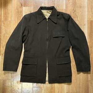 1,000円スタート / 1940s US Vintage Rayon Gabardine Half Coat / アメリカン ビンテージ ハーフコート ギャバジャン カーコート ブラウン