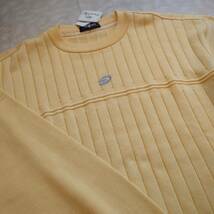未使用品　パラディーゾ　丸襟セーター　サイズＬ（大きめLL相当）イエロー　綿ⅹアクリル　立体的ストライプ　しっかりしたやや薄手生地　_画像6