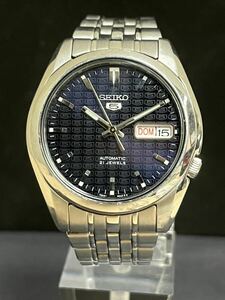 1円スタート SEIKO5 7S26-01V0 自動巻き 21石 デイデイト 裏スケ 稼働品 セイコーファイブ メンズ腕時計