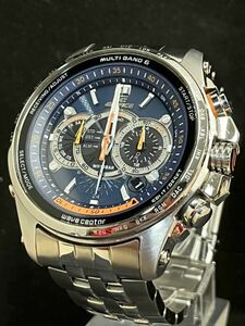 1円スタート CASIO EDIFICE EQW-M710 カシオ エディフィス TOUGH SOLAR クロノグラフ ソーラー電波時計 ケース付き コマ付き