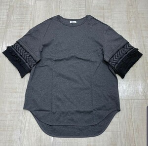 ① 22SS 新品 未使用 COOHEM KNIT DETAIL T-SHIRTコーヘン ニット tシャツ ダークグレー系 サイズS 定価 ¥20900