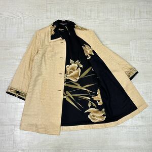 LEONARD レオナール ロゴ シルク コート 裏地 花柄 LOGO SILK COAT FLOWER MADE IN JAPAN 日本製 サイズ 13R ( 13 )