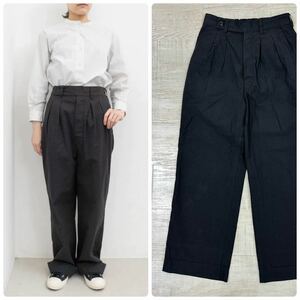 22ss 2022 MHL エムエイチエル MARGARET HOWELL マーガレットハウエル OVERDYE MELANGE COTTON LINEN TROUSERS トラウザーズ パンツ size 3