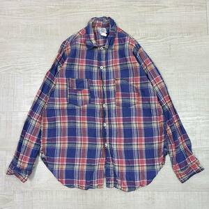 POST O'ALLS OVERALLS ポスト オーバーオールズ ポストオーバーオールズ リネン チェック シャツ LINEN CHECK L/S SHIRT 日本製 サイズ L