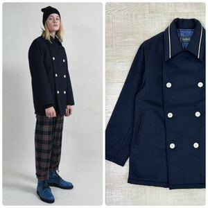 MILK BOY ミルクボーイ LINED ピーコート SAMPLE サンプル 襟元 パイピング 裏地 キルト Pコート COAT NAVY ネイビー 系 サイズ FREE