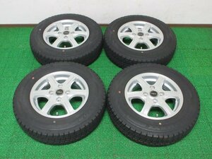 D761【送料無料 SALE品】155/80R13 ほぼ新品溝 ♪ スタッドレス WINTERMAXX WM02 ♪ 20年 アルミ ホイールセット 4本 激安 パッソ ヴィッツ