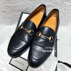 グッチ GUCCI 美品 良品 ヨルダーン ホース ビット ローファー レザー 靴 404069 JORDAAN ブラック 黒 38 約25cm 箱付き