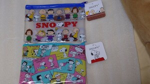 スヌーピーSNOOPY平型ポーチ（クリアー）ＢＬ・（クラシック柄）２種セット 