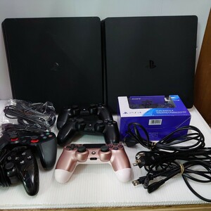 PS4　本体 CUH-200A　ジェットブラック　２台　コントローラ ６台　まとめ　動作未確認　箱なし