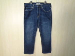 s58◆SIGNARURE BY Levi's スキニー ジーンズ◆リーバイス シグネチャー ｗ34 インディゴ ストレッチ デニムパンツ クロップド丈 レソト製 