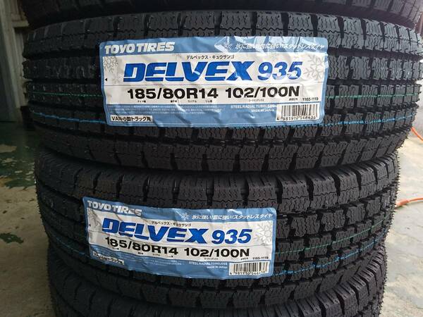 送料無料26,000円【在庫有】185/80R14 102/100N⇔185R14 8PR【2023年製 新品 2本】スタッドレス タイヤ DELVEX 935｜トーヨー TOYO(その２)