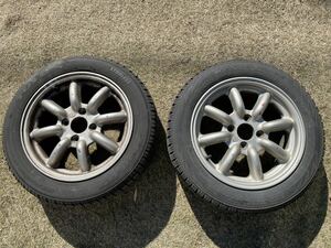 バリ山2本セット　RSワタナベ 14x5.5 ET不明155/65R14 TOYO GARIT G5 ICE FRONTAGE 各一本　トーヨー