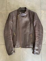 新春セール TOM FORD(トムフォード) 初期 ICON BIKER JACKET アイコン バイカー ジャケット 中綿 ライダース レザージャケット 茶 48_画像2