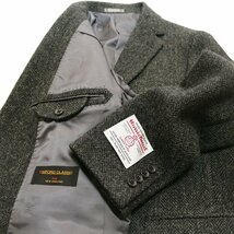 新作 秋冬 英国 Harris Tweed ハリスツイード ぼんやりモスグリーン杢 ヘリンボーン杉綾織 ジャケット AB6_画像8