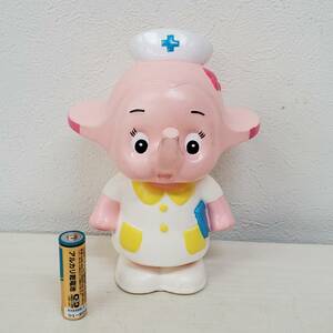 SE1206-231□貯金箱 佐藤製薬 サトコちゃん ナース レトロ 企業 ノベルティ 置物 人形 ソフビ 非売品 現状品 当時物