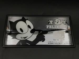 1222-10◆FELIX THE CAT フィリックス ミラー 鏡 壁掛け FELIX CLUB 箱あり 約15×31cm