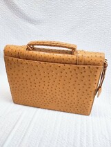 HALLMARK of QUALITY GENUINE OSTRICH LEATHER 未使用 バッグ オーストリッチ 木箱 ショルダーバッグ ハンドバッグ レザー(122010)_画像5