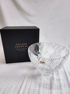 POLONIA POLAND CRYSTAL LEAD CRYSTAL 24％ Pbo 未使用 ガラスボウル クリスタルガラス カットガラス アンティーク コレクション(122011)