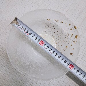 吉谷硝子 サラダセット 未使用 YO-5620 金彩 吹雪 クリスタルガラス YOSHITANI GLASS 食器 当時物 ガラス食器 手作り硝子(122709)の画像5