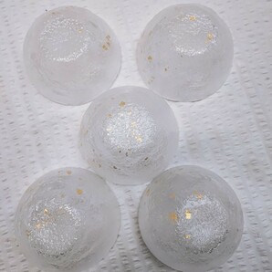 吉谷硝子 サラダセット 未使用 YO-5620 金彩 吹雪 クリスタルガラス YOSHITANI GLASS 食器 当時物 ガラス食器 手作り硝子(122709)の画像7