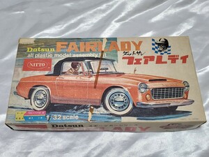 即決当時物 NITTO 1/32 DATSUN FAIRLADY JAGUAR ダットサン フェアレディ プラモデル モータ－ライズ 未組立新品 日東 ニットー コグレ