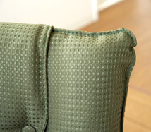 ポンプ式肘置き付き　落ち着きのあるベーシックな日本製座椅子　布張り　グリーン色_画像7