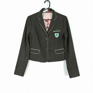 1円 韓国制服 ブレザー 上着 冬物 女子 学生服 西海(ソヘ)高校 茶 制服 中古 ランクC KU1148