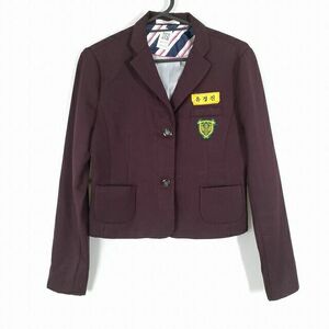 1円 韓国制服 ブレザー 上着 冬物 女子 学生服 中学 高校 エンジ 制服 中古 ランクB KU1157