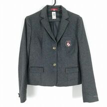 1円 韓国制服 ブレザー 上着 冬物 女子 学生服 ソウルシンチョン中学 グレー 制服 中古 ランクB KU1162_画像1