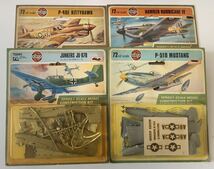 AIRFIX　1/72　エアフィックス　P-40E KITTYHAWK　HAWKER HURRICANE IV　P-51D MUSTANG　JUNKERS JU-87B　プラモデル　セット　ジャンク_画像1