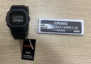 #14882 【未使用保管品】CASIO G-SHOCK カシオ ジーショック DW-5600BB-1JF 腕時計 クオーツ デジタル カレンダー 多機能 メンズ 稼働品