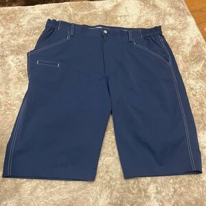 超お値打ち出品 大きめサイズ CUTTER&BUCK Men's ストレッチゴルフハーフパンツ ネイビー LLサイズ used超美品