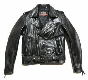  unused . close KADAYA HEAD FACTORY/HF/AW-1VS Kadoya head Factory leather double rider's jacket /L/ black / made in Japan 