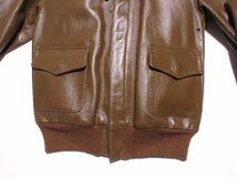 未使用に近い THE REAL McCOY’S ザ リアルマッコイズ TYPE A-2 レザーフライトジャケット/38/RAW UMBER/ROUGH WEAR CO./実名復刻/MJ7101_画像5