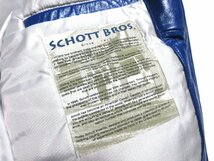 未使用に近い ビッグサイズ Schott ショット G-1 タイプ レザーフライト ジャケット/XL/ブルー/ライダース/ワッペン/カスタム_画像5