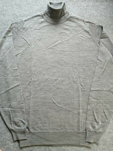 【新品】JOHN SMEDLEY ジョンスメドレー 30G メリノウール タートルネック ニット SILVER