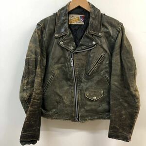 ★1円スタート Schott ショット ライダースジャケット　118　42 使用感あり　ジャンク扱い