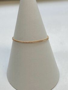 K18 pink gold 0.9mm width flat chain ring ring ..K18PG