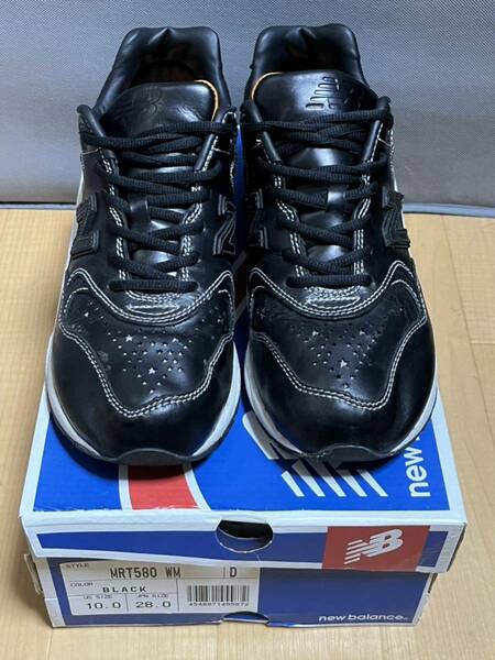 28cm ニューバランス × ミタスニーカーズ × WHIZ LIMITED スニーカー MRT580WM レザー 黒 black