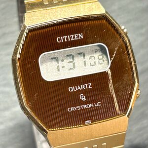 CITIZEN シチズン CRYSTRON LC クリストロン 4-097109 腕時計 デジタル カレンダー ステンレススチール 新品電池交換済み 動作確認済み