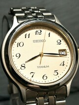 SEIKO SPIRIT セイコー スピリット SBTC003 腕時計 クオーツ アナログ 3針 カレンダー チタニウム 新品電池交換済み 動作確認済み メンズ_画像1