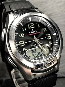 CASIO カシオ STANDARD スタンダード チプカシ AQ-180W 腕時計 クオーツ アナデジ表示 丸形 カレンダー 10気圧防水 メンズ シリコンバンド