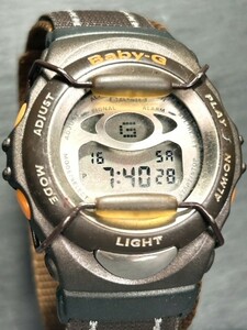 CASIO カシオ Baby-G ベビージー BGM-100 腕時計 クオーツ デジタル カレンダー 多機能 ナイロン ブラウン 新品電池交換済み 動作確認済み