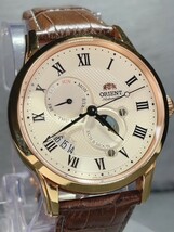 超美品 オリエント ORIENT クラシック サン＆ムーン 自動巻き 機械式 腕時計 革ベルト RN-AK0001S　コレクション アンティーク腕時計_画像1