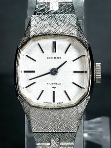 SEIKO セイコー 17JEWELS 17石 11-4580 アナログ 手巻き式 腕時計 シルバー ホワイト文字盤 ブレスレットタイプ ステンレス 動作確認済み