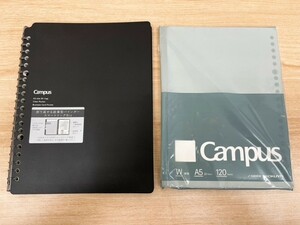 KOKUYO Campus キャンパス ノート ルーズリーフ 薄型バインダー A5サイズ 白無地 替え紙 名刺用ポケット スマートリング コクヨ ル-SP131