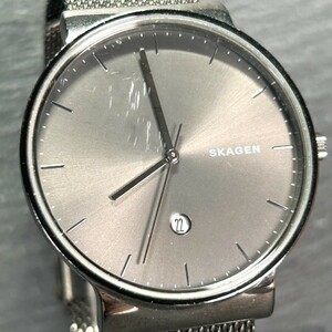 SKAGEN スカーゲン SKW6432 腕時計 クオーツ アナログ 3針 ステンレススチール メッシュベルト 新品電池交換済み 動作確認済み メンズ