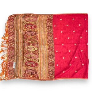 新品 PASHMINA 100％ パシュミナ ストール マフラー 大判 衣料品 ファッション Stole Indian Kashmiri Traditional Hand Embroidery 高級