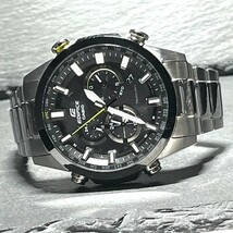 美品 CASIO EDIFICE カシオ エディフィス EQW-T640DB-1AJ 腕時計 タフソーラー クロノグラフ 10気圧防水 ストップウォッチ メタルバンド_画像4